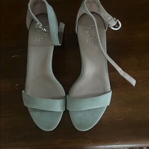 Naturalizer Sage Green Open-Toe Ankle Strap Heels